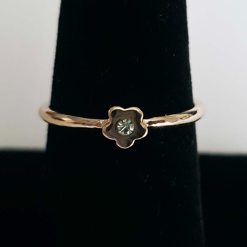 Gold-Plated Crystal Stackable Ring - image 3